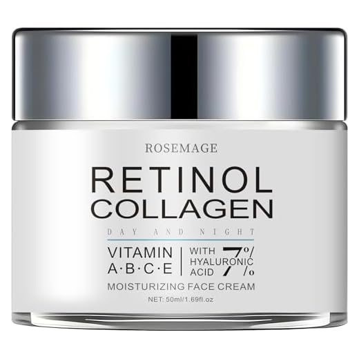 Creme facial hidratante de colágeno retinol para pele sensível, dia e noite, enriquecido com vitamina A, B, C e E, ácido hialurônico para pele brilhante, suave e radiante