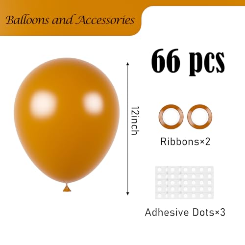 Image of Voircoloria Burnt Orange Balloons, 66pack 12inch Retro Orange Latex Party Balloons for Wedding, Birthday, Graduation, Bridal Shower, Baby Shower, Gender Reveal, Anniversary Party Decorations