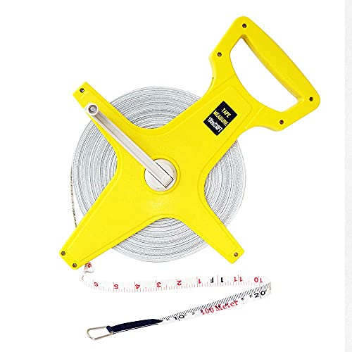 メジャー 100m テープメジャー 巻き尺 リール付き