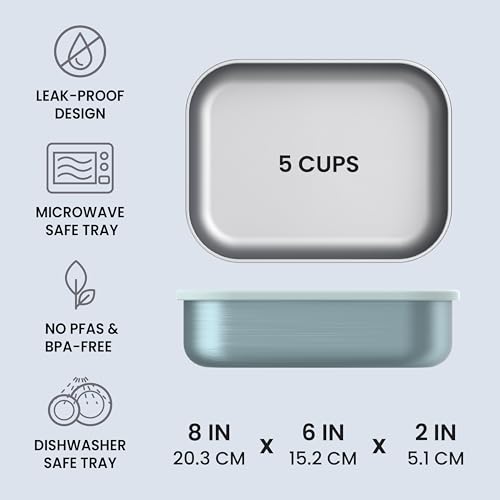 Image of Bentgo MicroSteel Leak-Proof Bento Lunch Box, Microwave & Oven-Safe