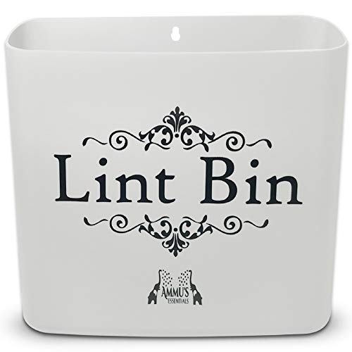 Ammu's Essentials Lint Holder Bin for Laundry Room Space Saving Waste Bin Includes
