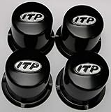 ITP STEEL WHEEL CENTER CAPS 4/110 BLACK 4 PIECE SET