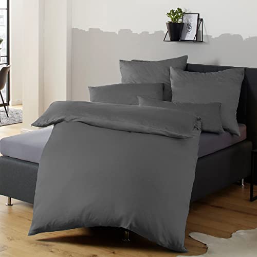 Soifox Bettwäsche 155x220 Anthrazit bettwäsche-sets aus Mikrofaser...