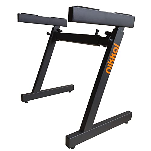 Suporte Estante Em Z Desmontável Preto NIKKAL Para Teclado Musical E Piano Digital