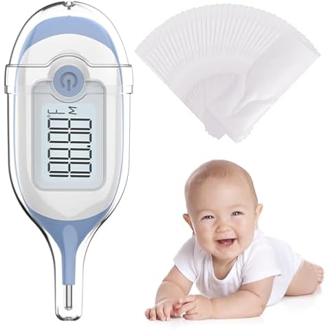 Digital Rectal Thermometer for Baby, Infant Thermometer, with 30 Probe Covers, Quick Read, Large Clear Display Cover
