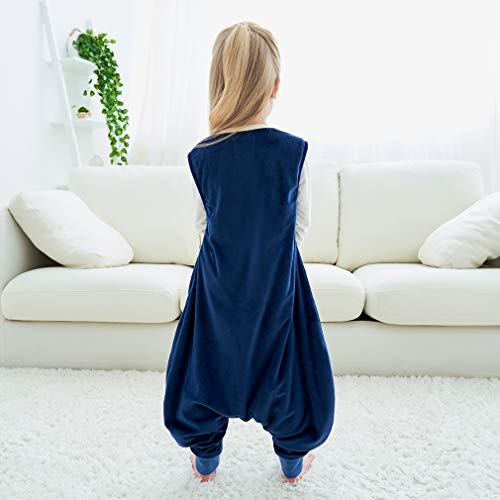 COOKY.D Gigoteuses Bébé Fille Garçon avec des Pieds Hiver Automne Pyjama, Bleu Foncé, 3-5 Ans,Médium – vue 7