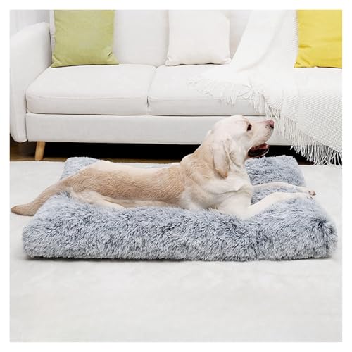 MeowMua Fluffy Dog Crate Bed for Large Medium Dogs, Plush Faux Fur Dog Crate Pad,Washable Cozy Mat with Anti-Slip Bottom?35.0'' L × 23.0'' W × 3.0'' Th?