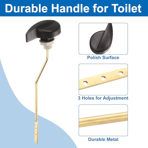 Poignée de chasse d'eau bronze foncé uxcell avec chaîne en acier durable