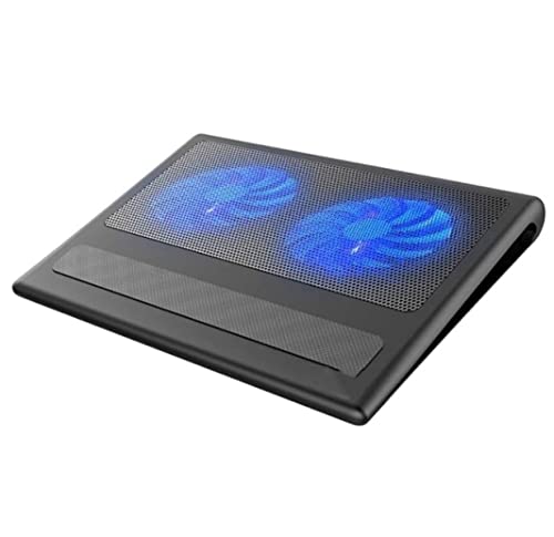 Base refrigeradora para laptop ligera y compacta, fácil de transportar, compatible con laptops de 12 a 16 pulgadas, con puerto USB adicional y ventiladores integrados - Negro miniatura 1