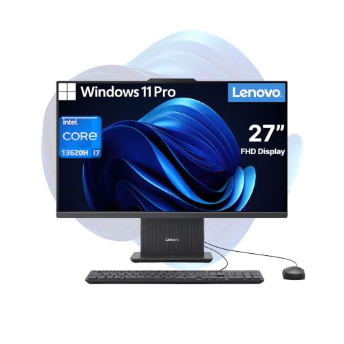 Image of Customizable IdeaCentre 27 inch FHD All-in-One Business Desktop, 13th Gen Intel Core i7 CPU, 8GB /16GB /32GB /64GB RAM, 512GB /1TB /2TB SSD, Wi-Fi 6, USB-C, HDMI, Webcam, KB&Mouse, Windows 11 Pro