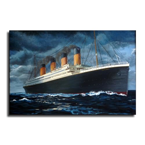 CzqPem Titanic Cruise Ship Sailing Poster Canvas Painting Wall Decor Art Aesthetics Modern Living Room Home Decor Gifts (08×10inch Unframed)