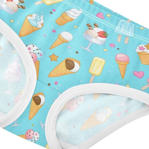 Little Girl Underwear Toddler Panties Kids Undies Ice Cream Soft Cotton Briefs 2T-8Y4