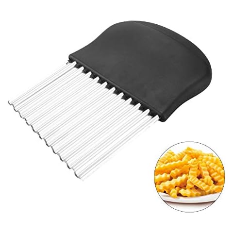 DZANS Wellenschneider aus Edelstahl Kartoffelschneider Gemüseschneider Küchenhelfer Karotten Chips spülmaschinenfest Cover