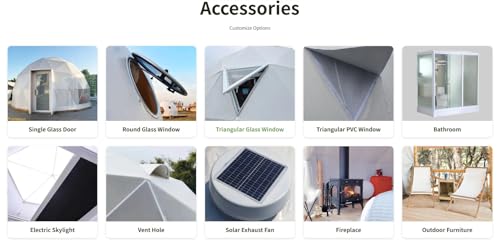 Hybrid Geodesic Glamping Dome Tent for 2-6 People with Bathroom, Shower, and Tempered Glass Features - All Weather Shelter - Image 9