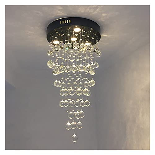Lustre en cristal long à LED moderne pour grand salon et escalier intérieur