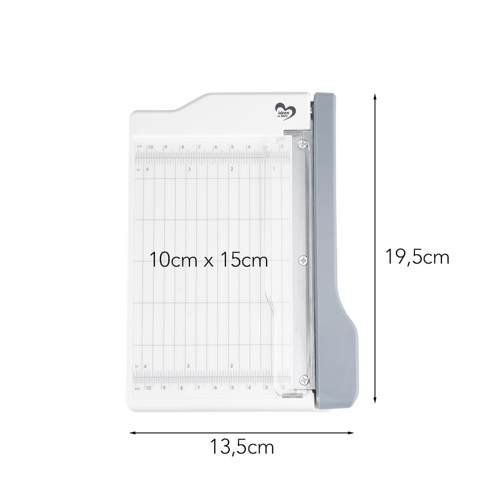 Ideen mit Herz | Mini cortador de palanca | cortador apilable | DIN A5 | 13,5 cm x 19,5 cm