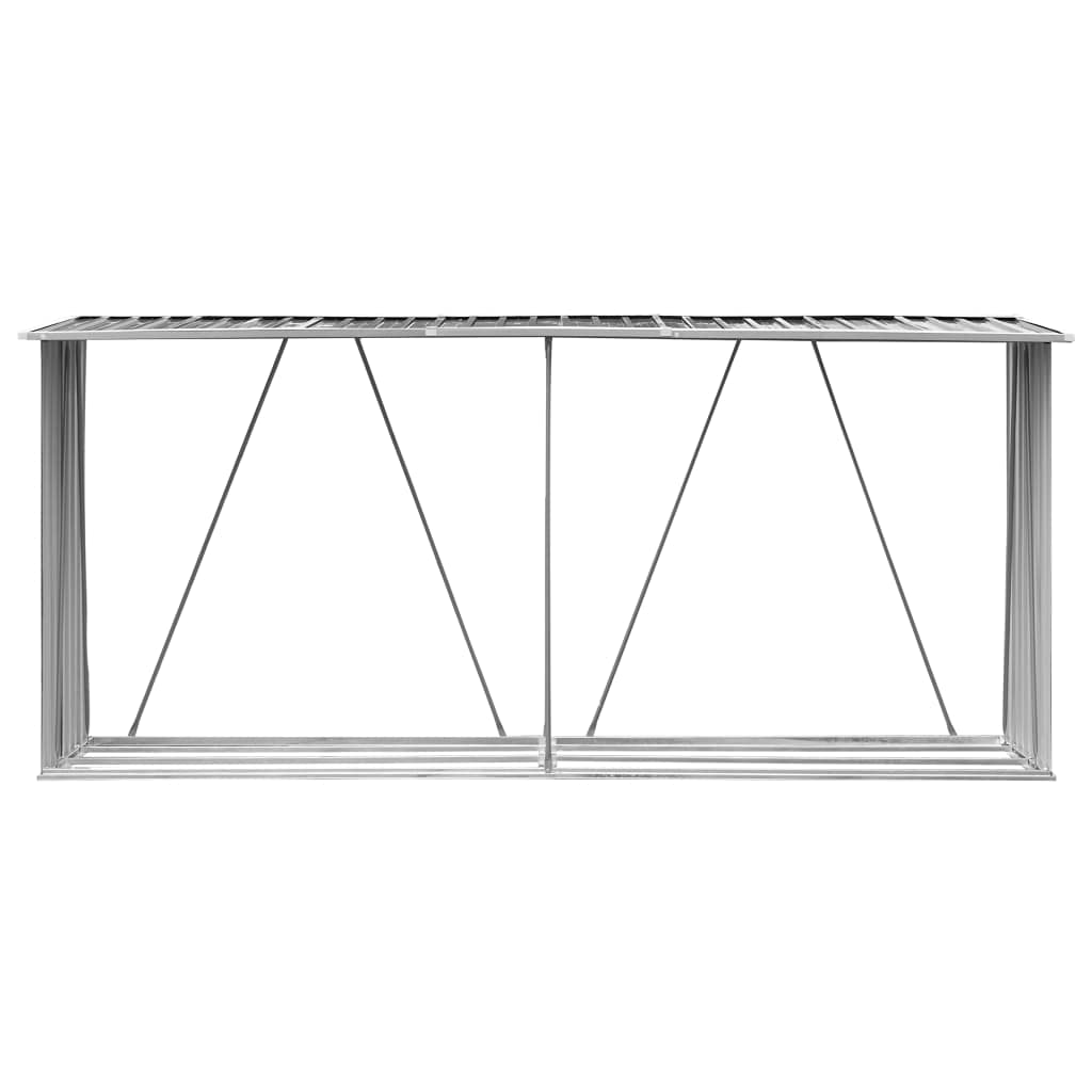 Refined Brennholzlager Kaminholzunterstand Brennholzregal Brennholzunterstand Kaminholzständer Holzlager Verzinkter Stahl 330x84x152 cm Anthrazit