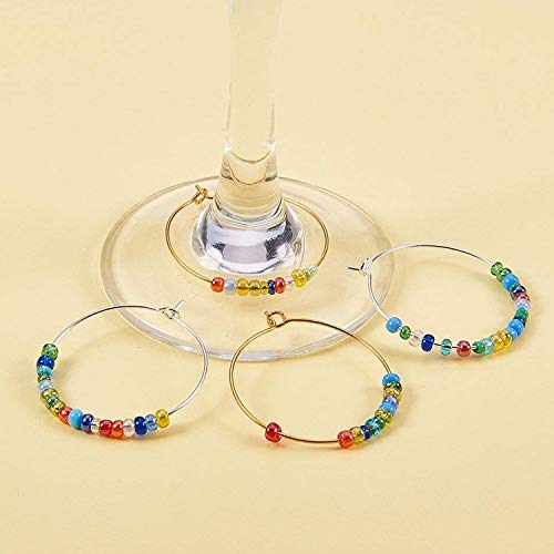 Bronagrand 100 Pieces Silver Plated Wine Glass Charm Rings Earring Hoops 25Mm #TOP5