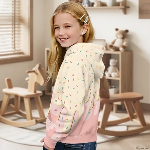 Image of Coloranimal Unisex Girls and Boys Long Sleeve Hoodies Hoody Athletic Pullover Sweatshirts Tops Age 6-16year