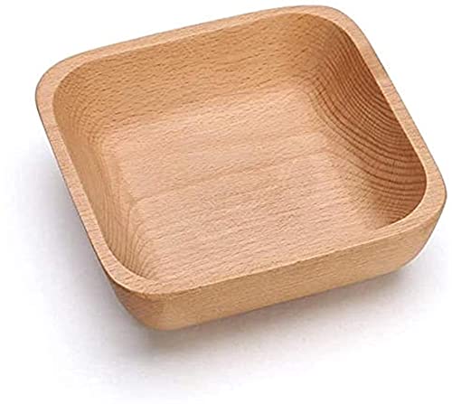 ksamwjf Frutero, cesta cuadrada de madera, plato de fruta, caja de almacenamiento para aperitivos, ensaladera, plato de pan para niños BRE