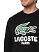 Lacoste Men's Classic Fit Printed Crew Neck Sweatshirt, Black, Large