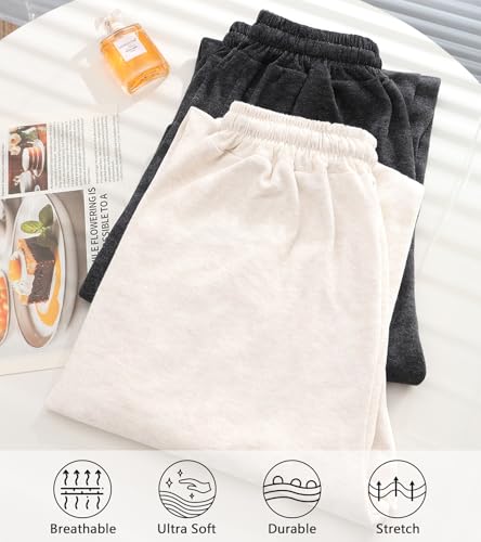 iesunny Wide Leg Pants Women Lounge Loose Pants with Pockets Casual Drawstring Trousers High Waisted Workout Travel XL Dark Gray