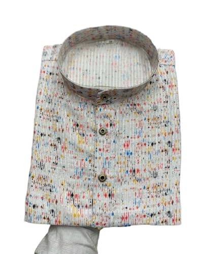Image of FOXDX Men's Traditional Cotton Floral Printed Only Kurta