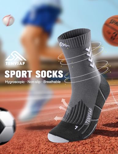 Compression Crew Running Socks: Athletic Socks for Men Women with Cushion,3 Pairs Work Hiking Basketball Sport Socks3