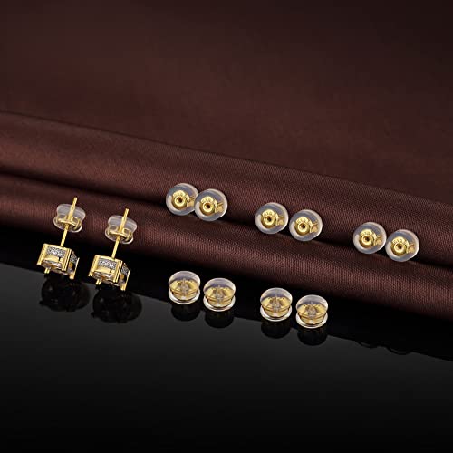 image for DELECOE 18K Gold Silicone Earring Backs for Studs Droopy Ears Hoops Fi