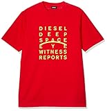 (ディーゼル) DIESEL メンズ Tシャツ スクエアテキスト プリント 00S4EL0091A XS レッド 42A