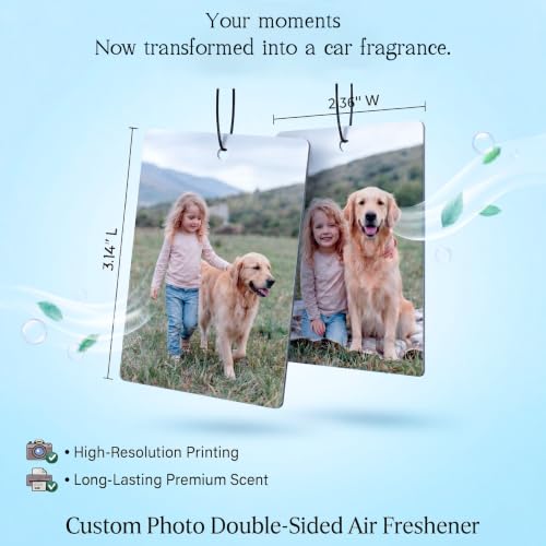 Image of Custom Air Freshener for Car, Customized Double Face Smell Scents Fresheners, Personalized Smell Fresheners With Picture, For Wardrobe, Bathroom and Hanging Ornaments(4 Count (Pack of 1))