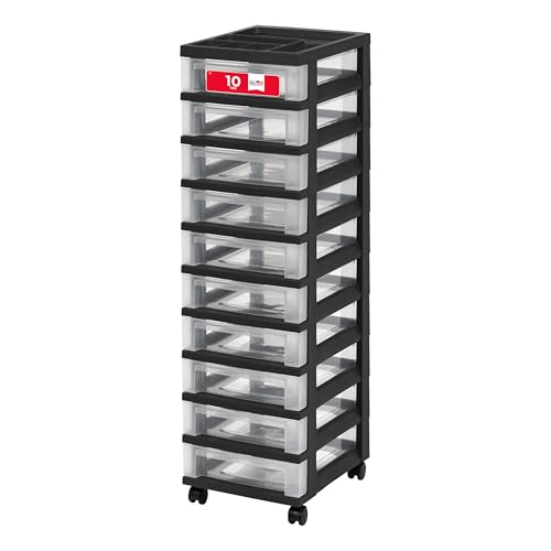 IRIS USA Plastic Drawer Storage Organizer Rolling Cart...