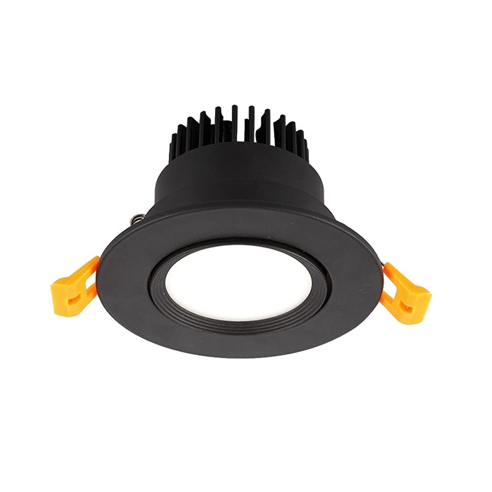 YNBSHGAA Recessed Adjustable Recessed Downlight LED CRI80 High Color Rendering Aluminum Black Recessed Ceiling Light for Aisle Corridor Lighting AC85-265V 100LM/W Recessed Spotlig,4000K-15W