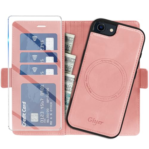 Étui iPhone 7/8/SE 2020 rose idéal pour sorties avec support