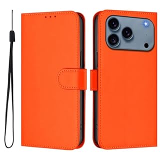 IMIRST Wallet Case for iPhone 17 Pro Max, 3 Card Holder Kickstand [Shockproof TPU Interior Case] PU Leather Magnetic Closure Protective Flip Case for Apple iPhone 17 Pro Max 6.9-inch, YBCS Orange