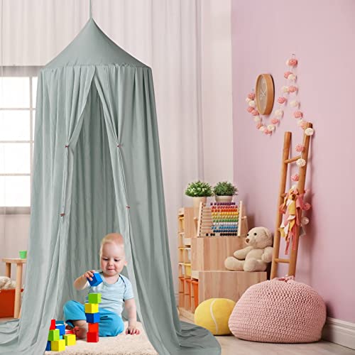 Bed Canopy For Girls-Decor Canopy For Kids Bed,Princess Bed Canopy Dreamy Decor, Soft Kid Canopy Room Decoration Princess Castle,Large Size Girls Boys Play Tent Canopy With String Light（Sage Green） #TOP4