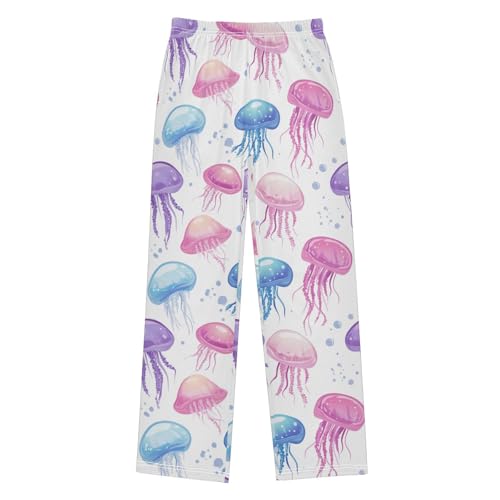 Color Jellyfish Boys Pants Boys Athletic Pants Long Pant for Boywith Pockets Wide-Leg Size 6-14Y