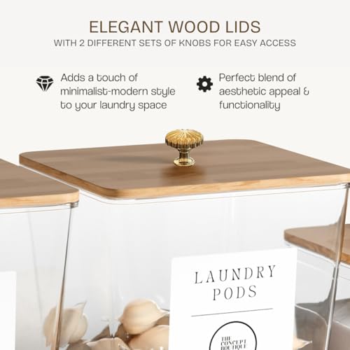 Image of Laundry Capsules and Dryer Sheets, Acrylic Laundry Room Containers, Organization Jars, Laundry Room Storage, Laundry Room Storage Jars for Laundry Room Organization
