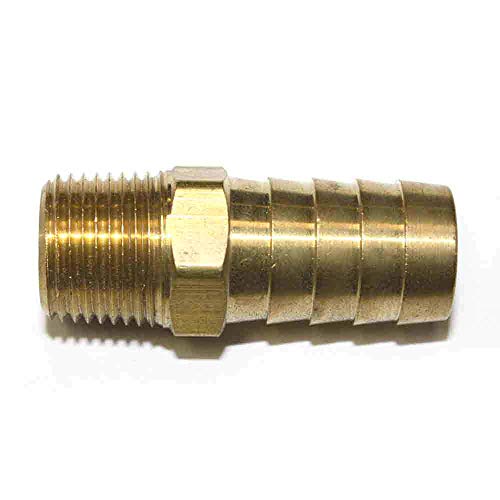 Interstate Pneumatics FM68-5 Brass Hose Barb Fitting, Connector, 5/8 Inch Barb X 3/8 Inch NPT Male End-Pack of 2