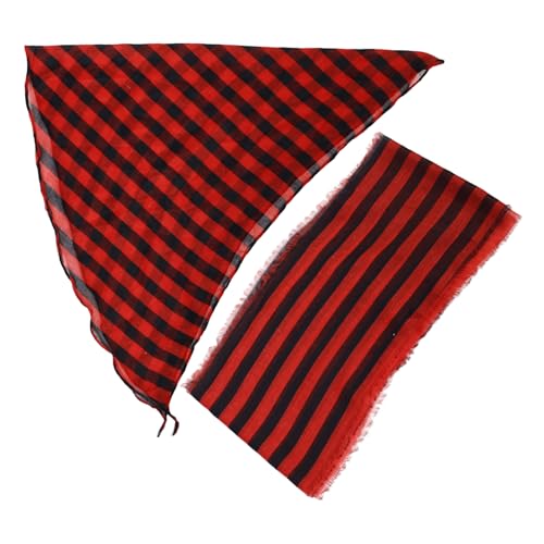 BESPORTBLE turbante vestido pirata cinturón pirata mujer pirata bufanda roja disfraz de pirata halloween hombre sombrero de pirata para hombre faja pirata amarilla poliéster