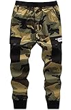 Matériel: 95% coton, 5% élasthanne, poids léger, excellente qualité et sensation de main confortable du pantalon de survêtement camouflage
