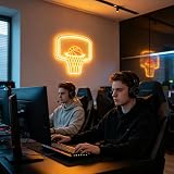 Koszykówka obręcz LED, neonowy znak świetlny LED Light Up Your Space, do pokoju dziecięcego, sypialni chłopców, pokoju e-sportowego