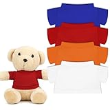 4 PCS Stuffed Bear Basic T Shirt Clothes for 10-12Inch, T Shirt Classic Crew Neck Bear, Cute Tiny Clothes DIY Bear Toy (10-12 Inch,4color)
