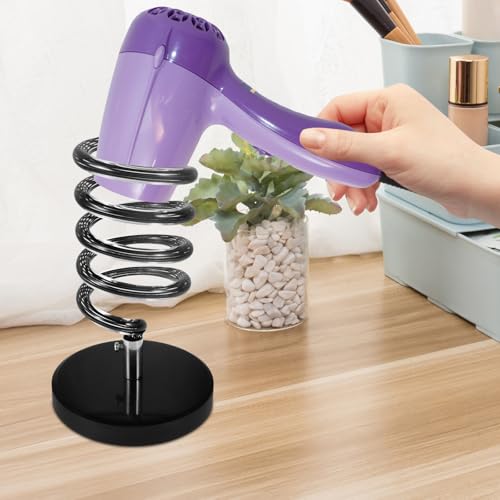Support sèche-cheveux spirale pour un comptoir de salle de bain rangé
