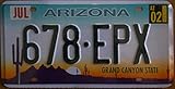 matricula americana  Fabbri Placa Americana 31 x 16 cm Reproducción Arizona