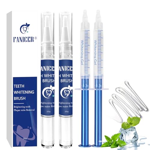 2 Piezas Lapiz Blanqueador Dental, 2x3ML Gel Blanqueador de Dientes Efectivo, Blanqueamiento Rápido, Eliminar Las Manchas Dentales,Blanqueamiento dental en casa