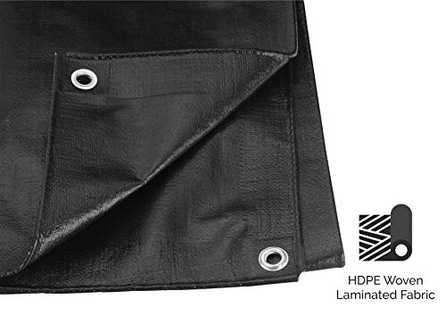 Image of SIGMA (LABLE) 27FT X 24FT 230GSM Tarpaulin Sheet Waterproof Heavy Duty Thick UV Treated Rain, Home Roof Shed Multipurpose Cover (Rustproof Eyelets Every 3 Feet), Black As Per BIS 7903