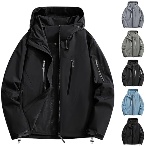 NUSGEAR Chaqueta Mujer Cargo con Bolsillo Cremalleras Chaqueta Mujer Impermeable cortavientos Abrigo de Trekking Deportiva Senderismo Suelta Ropa Color Sólido