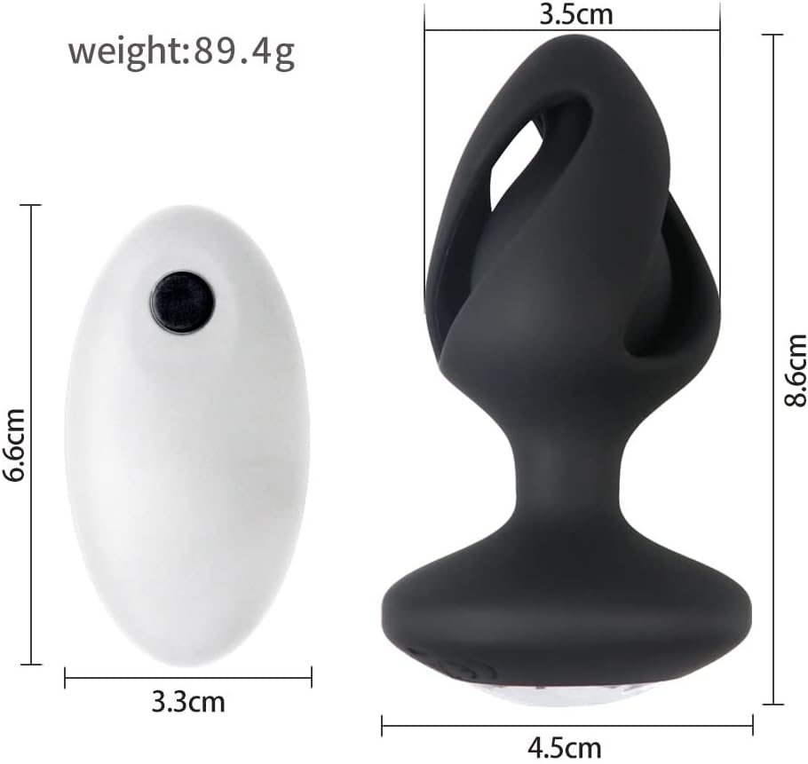 Vibrating Rechargeable Butt Plug Remote Control with 10 Vibration Modes Waterproof Anal Vibrator Sex Toys for Couples Women Pleasure Gifts(Black)