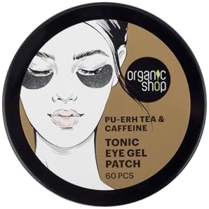 Parches de gel para ojos tonificantes y anti-hinchazón con cafeína y té pu-erh